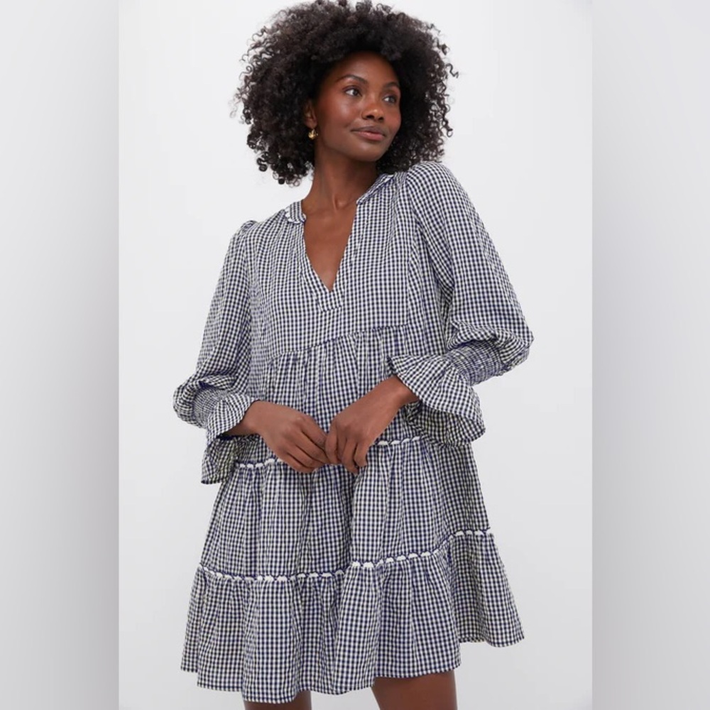 NWT Tuckernuck POMANDER PLACE Navy Gingham Kenzo Dress‎
